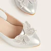 2025 New Girls' Princess Shoes Fashion Pointed-toe Rhinestone Butterfly Children's High Heels Girls' Sandals for Ages 7-12T 5