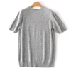 Fashion summer new men's O-neck 100% pure wool sweater short-sleeved knitted pullover casual coat cashmere sweater T-shirt 2023 1