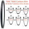 700C Carbon Rims 28/30/36mm Wide 30/35/40/45/50/55/60mm Depth Tubeless Disc Brake Super Light Road Bike Carbon Rims 1