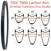 700C Carbon Rims 28/30/36mm Wide 30/35/40/45/50/55/60mm Depth Tubeless Disc Brake Super Light Road Bike Carbon Rims 1