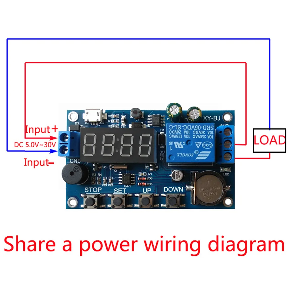 

DC 5-60V Real Time Timer Delay Relay Module Switch Control Clock Synchronization Multiple Mode Control Relay with Buzzer Alarm