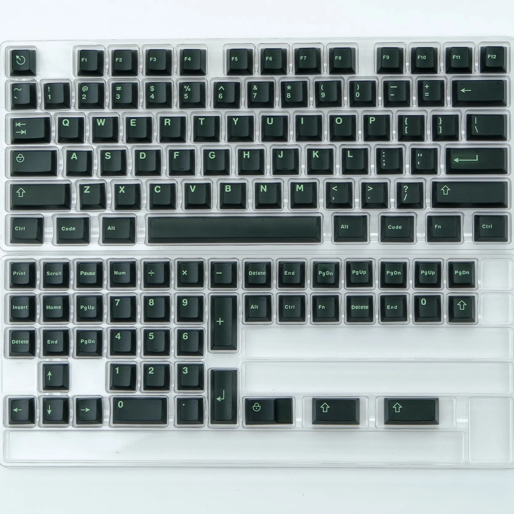 Abs Double Shot Keycaps Perfil de Cereja Keycap Semi Translúcido Aifei Olivia Ouro Preto Verde Escro Conjunto 121 Chaves - Imagem 2