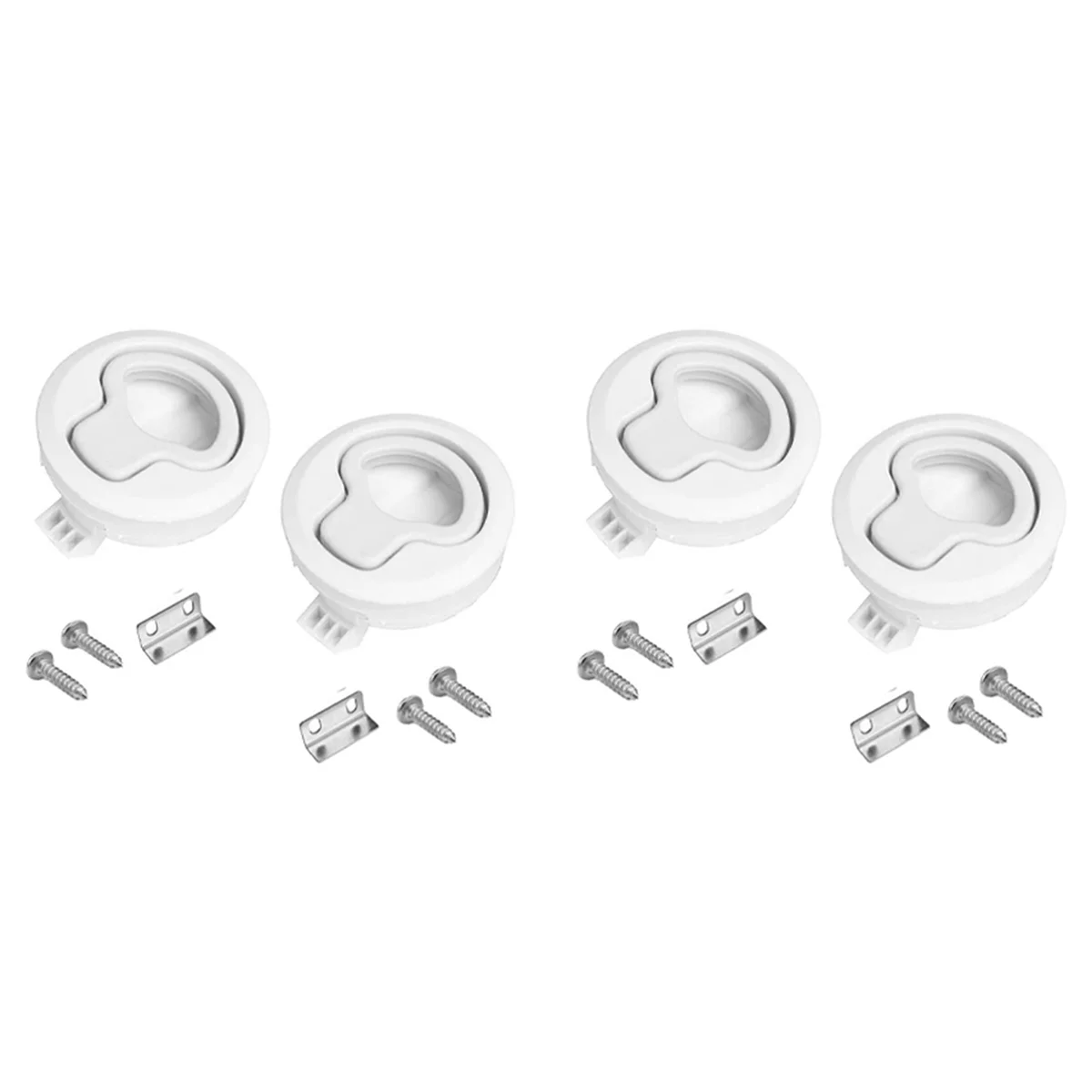 

4x Boat Latch Slam Latch Flush Pull Slam Latch Round Pull Latch Marine Hatch Latch for Boat Deck RV Cabinet Door Drawers