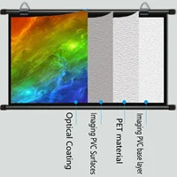 60-inch 16:9 foldable anti-wrinkle washable white projector-mounted screen for indoor and outdoor use, suitable for home theater - Image 3