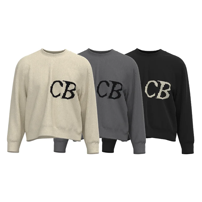 

New Style Apricot Black Gray Cole Buxton Sweater Men Women Sweatshirts Knit Jacquard Sweaters