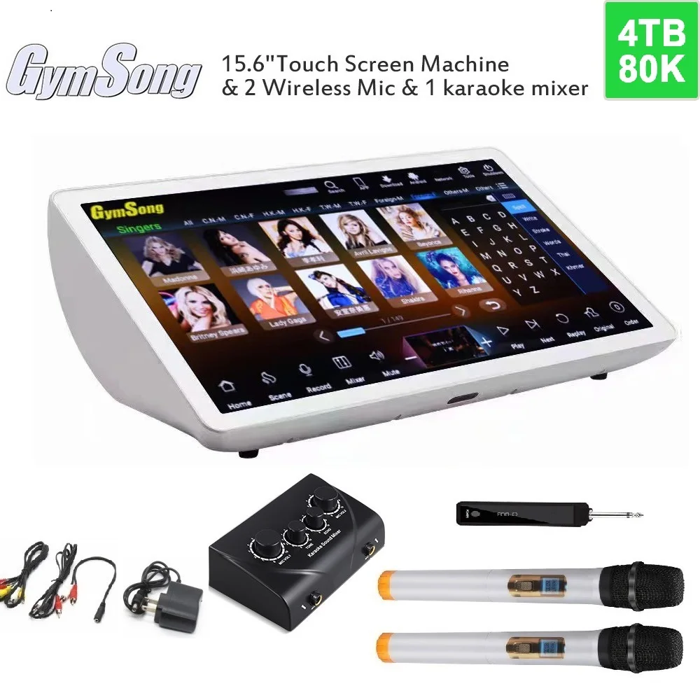 Android Jukebox Music Player System Ktv Mic 4Tb Hdd Mini Set Touch Screen Chinese Karaoke Machine