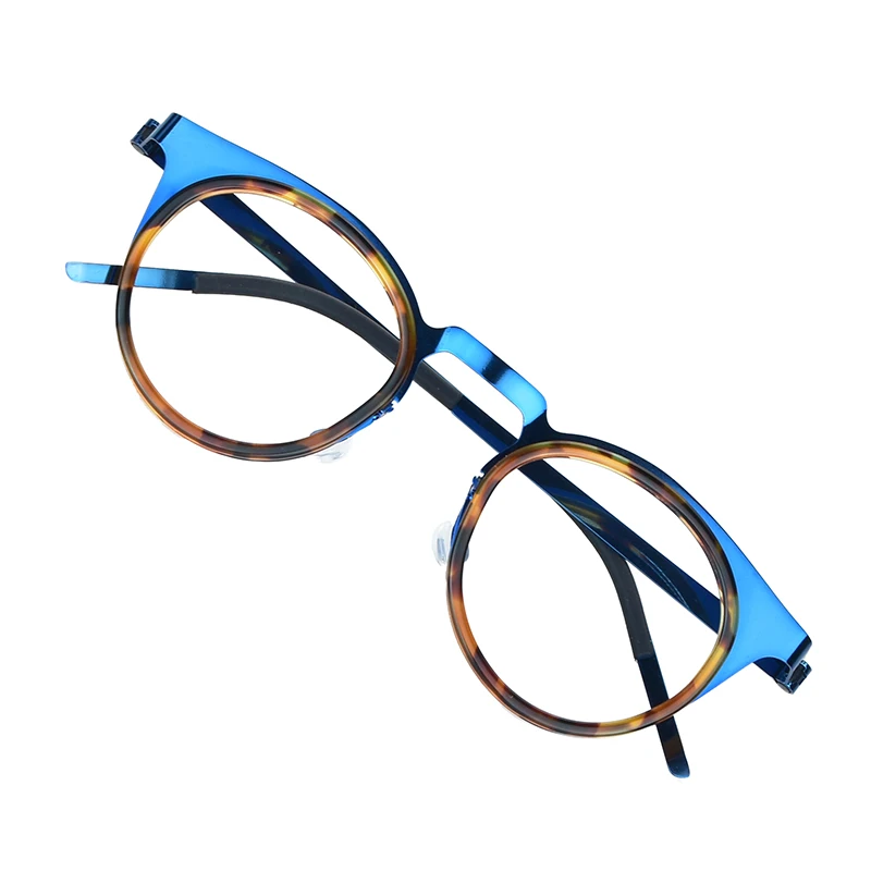 Dänemark Marke Retro Runde Titan Brille Rahmen Ultra-licht Männer Frauen Brillen Brillen Schraubenlose Handgemachte 9767 Neue Spektakel – Detail 25