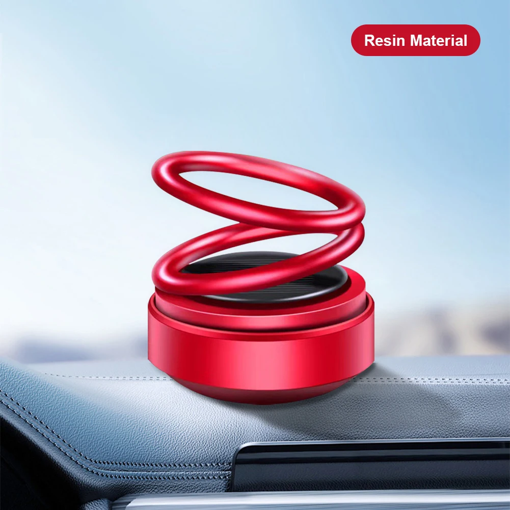 Solar Powered Aromatherapy Diffusers Portable Double Ring Car Perfume Rotating Suspension Car Decoration Accessories
