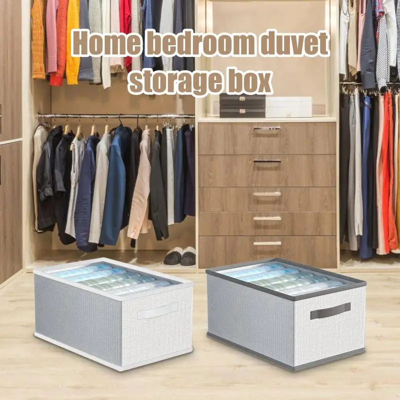 

Comforter Storage Bag Foldable Blankets Storage Bags Large Capacity Clothes Storage Container Dust-proof Wardrobe Organizer