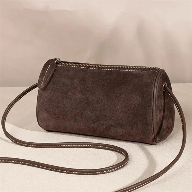Fashion Boston Solid Color Shoulder Bags Faux Suede Simple High Quality Versatile Crossbody Bags for Women