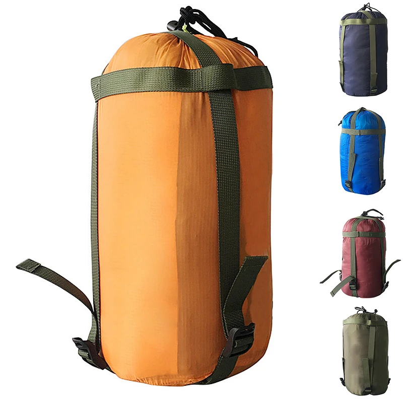1X Impermeabile Compression Stuff Sack Outdoor Camping Sacco A Pelo Storage Bag 38X18Cm Design Con Coulisse Nylon Pack Edc Equipment