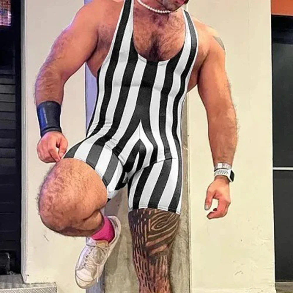 Daily Use For Indoor Sports Men Shapewear Rompers Polyester Fabric Regular Length Sleeveless Design Slight Stretch