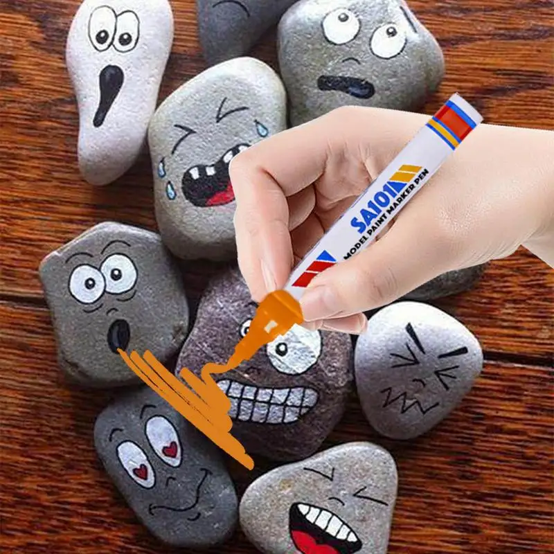 Paint Pens Paint Markers 10 Colors Waterproof Fabric Pens Color Markers For Rock Painting Stone Wood Metal Glass DIY paint pens