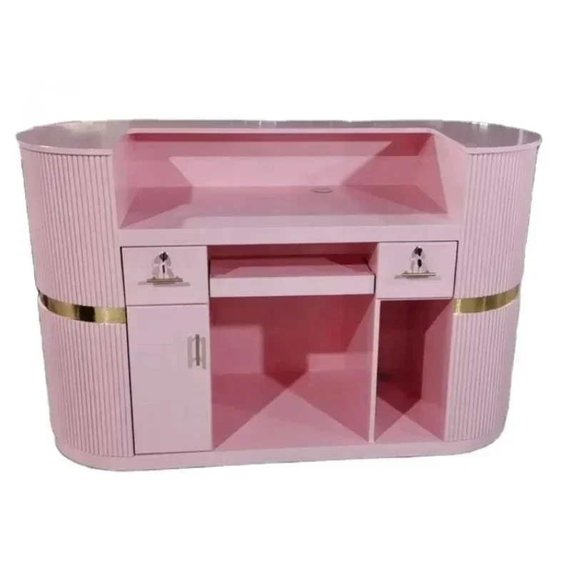 Light Cashier Mobile Convenient Reception Desk Office Luxury Furniture Commercial Counter 59 Inches 150*60*100 CM Six Colours