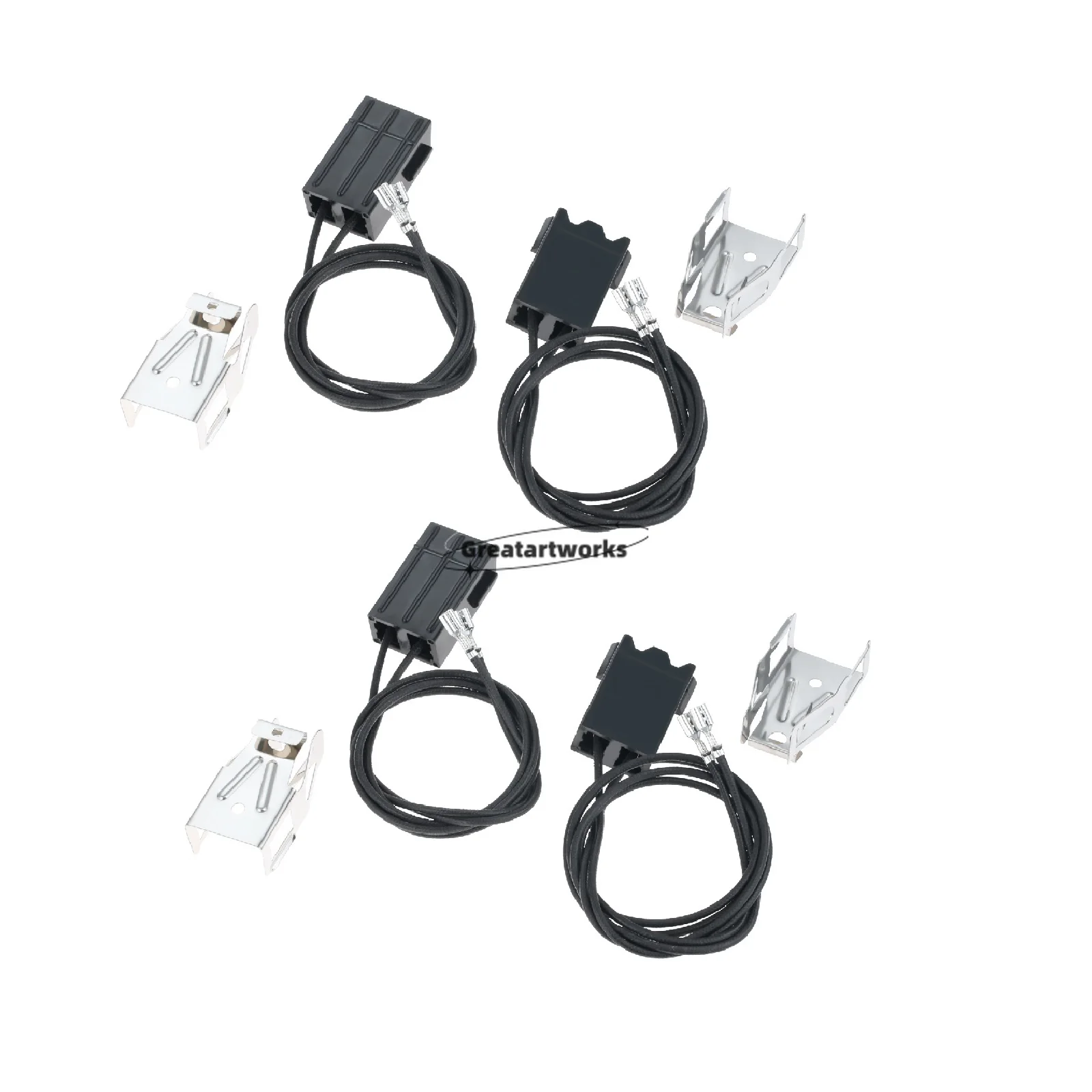 4sets Element Receptacle and Wire WB2X8228 fit for General Electric/Hotpoint/Kenmore AP2013499 PS242972 WB62X5401 WB62X5405