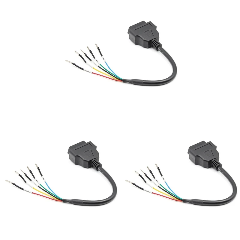 

3X 16 Pin OBD OBD2 Female K Line CAN Line Jumper Tester Connector Car Diagnostic Extension Cable Cord Pigtail
