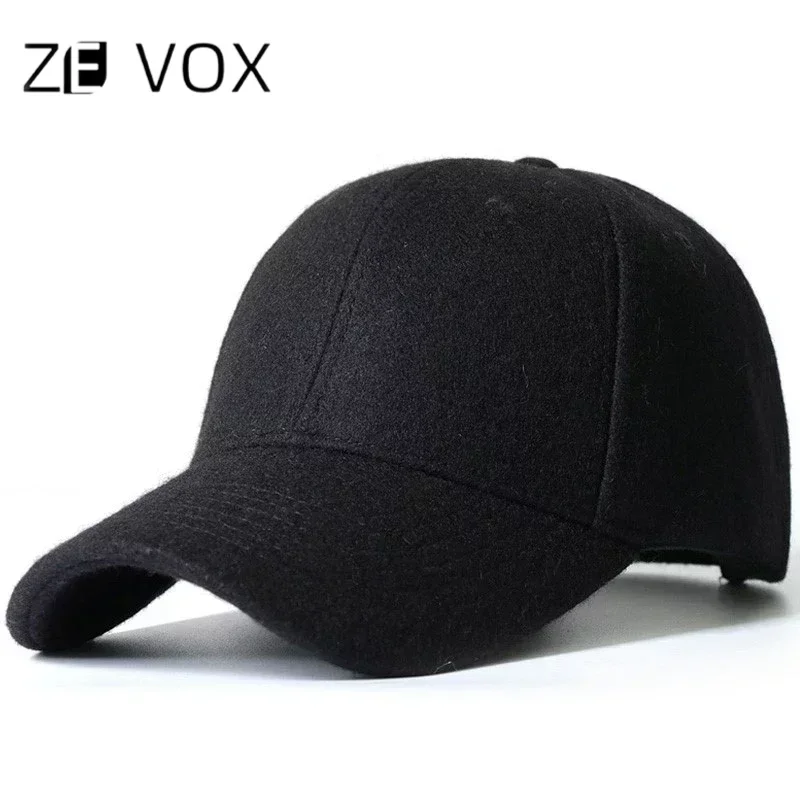 Men's Baseball Cap Wool Winter Hat 2021 Thickened Big Head Circumference Hat Fashion Warm Trucker Cap Outdoor Sport Dad Hat 5