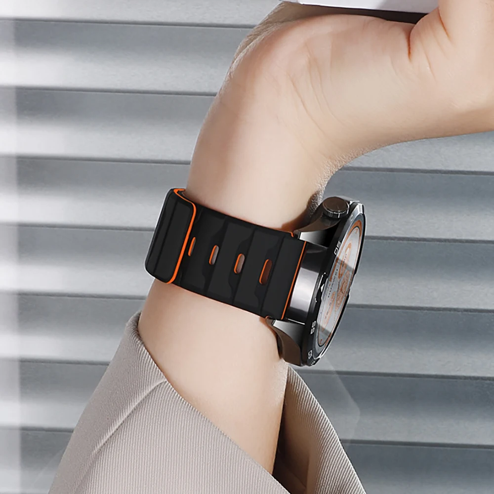 Magnetic Silicone Sport Wristband, 20mm/22mm