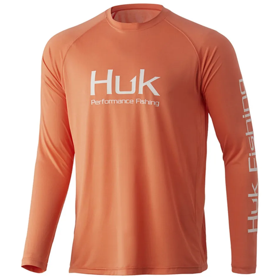 HUK Fishing Shirts Uv Protection Long Sleeve Tops Outdoor Summer UPF 50+ Sports Performance Jersey Breathable Fishing Clothing