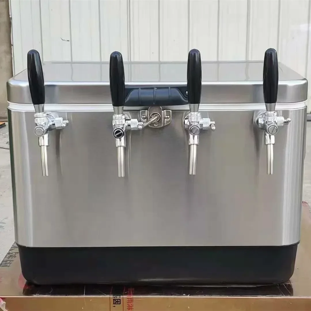 Draft beer Stainless steel coil cooler with 4 taps for outdoor draft beer dispensers 5