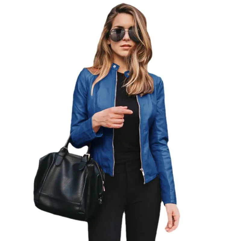 

New Autumn Winter Women's Fashion PU Suit Small Coat Jacket Women Clothing