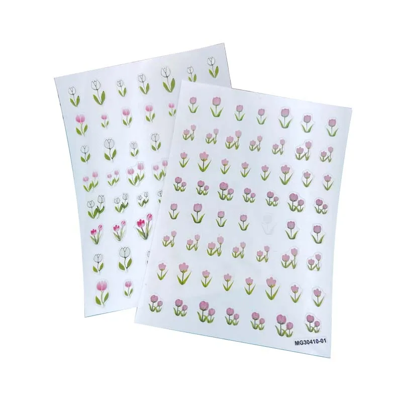 

Стикеры для ногтей в японском стиле, тонкие бесследные наклейки для ногтей «сделай сам», новый дизайн с изящными цветами тюльпана, наклейки для сушки ногтей, подарок для дизайна ногтей