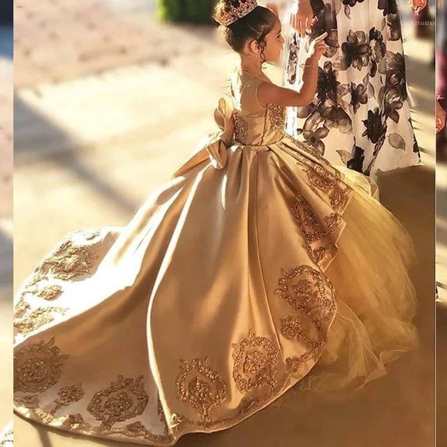 Floral De Encaje Para Niña, Traje De Novia, Princesa, Fiesta, Dama De Honor, Nuevo, Verano, 2022 - Vestidos De Flores Para Niñas - AliExpress