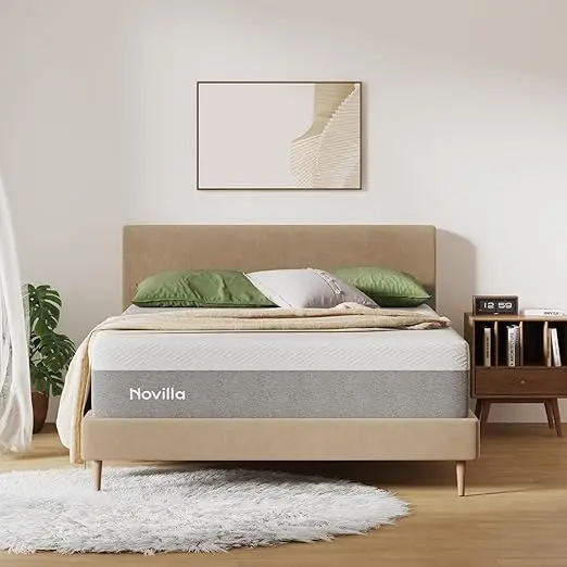 Novilla Queen Size Mattress, 12 Inch Gel Memory Foam Mattress for Cool Night & Pressure Relief, Medium Plush Feel with Motion Is