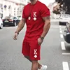 New Summer Vacation Leisure Daily 3D Men's Sports Wear Large Round Neck Short sleeved T-shirt Shorts Set Casual Street Clothing 4