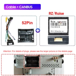Enhanced Android Radio Quadlock Wiring Harness with CANBUS Decoder - 52 Pin Cable & 16 Pin Plug Adapter (Canbus Cable)