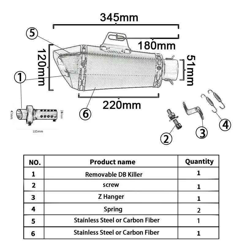 Silencieux piste pour CFMOTO 450SR