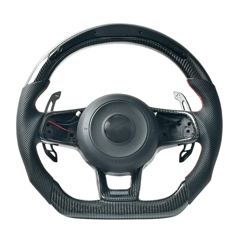 Customized 100%Real Carbon Fiber Steering Wheel For Volkswagen VW Golf Golf 7 5 6 8 R GTI MK7 MK5 MK6 MK1 Passat B8 GTS LED