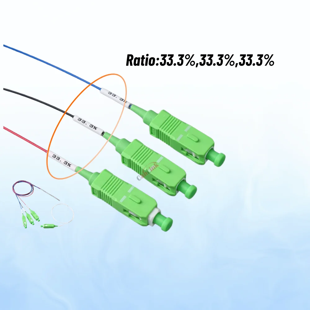 Fiber Optic 1X3 0.9Mm FBT Splitter With Connectors SC/UPC Fiber Opti FBT Splitter SC APC 1x3 0.9mm With Connector Ratio