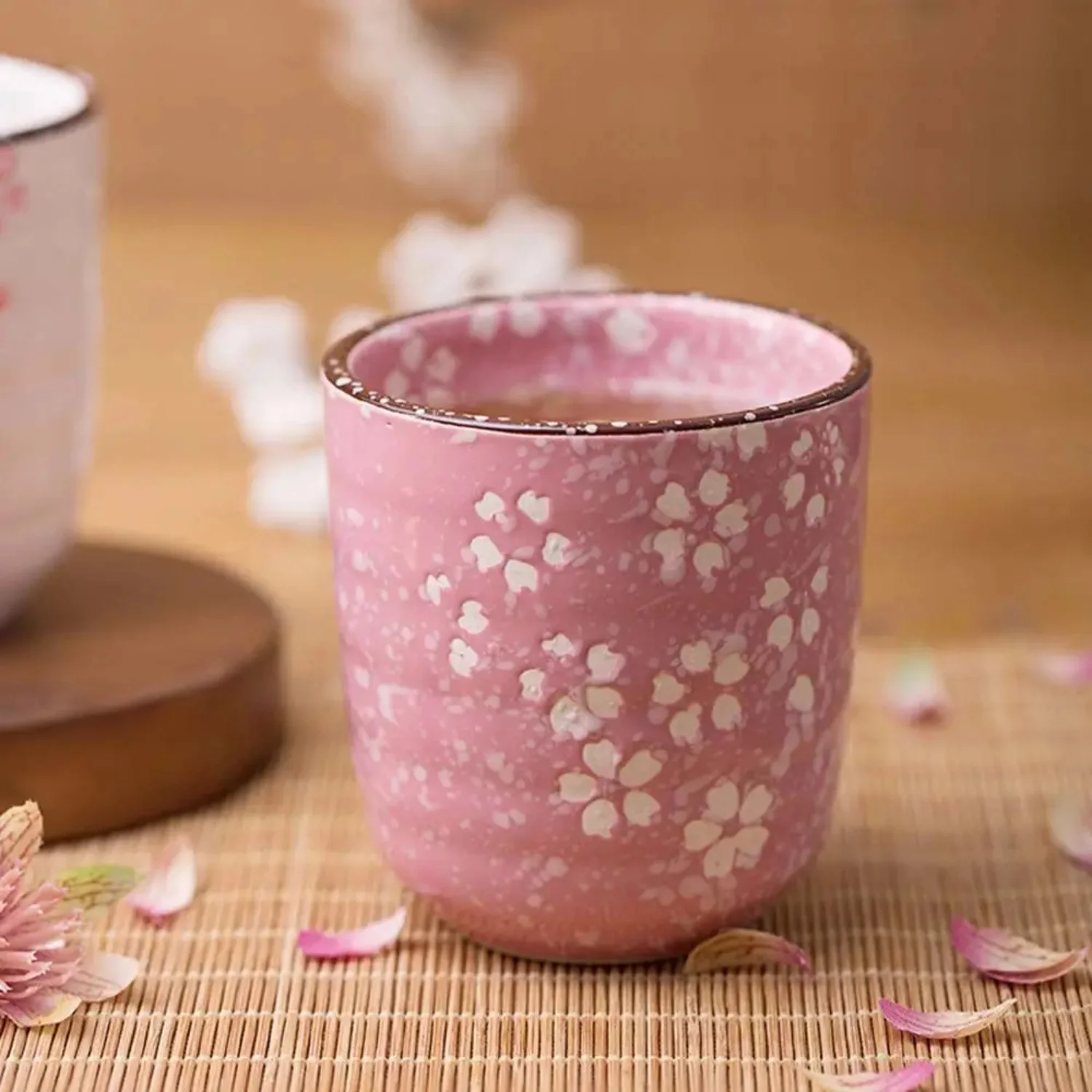 Creative Japanese Style Flower Cherry Blossoms Teaware Water Cup Drinkware Pottery Cup Teacup