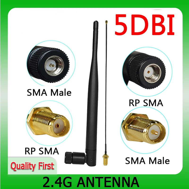1-5pcs 2.4g 안테나 WIFI 라우터 5dbi sma female wlan antenne IPX ipex 1 SMA male pigtail 연장 케이블 iot 모듈 antena
