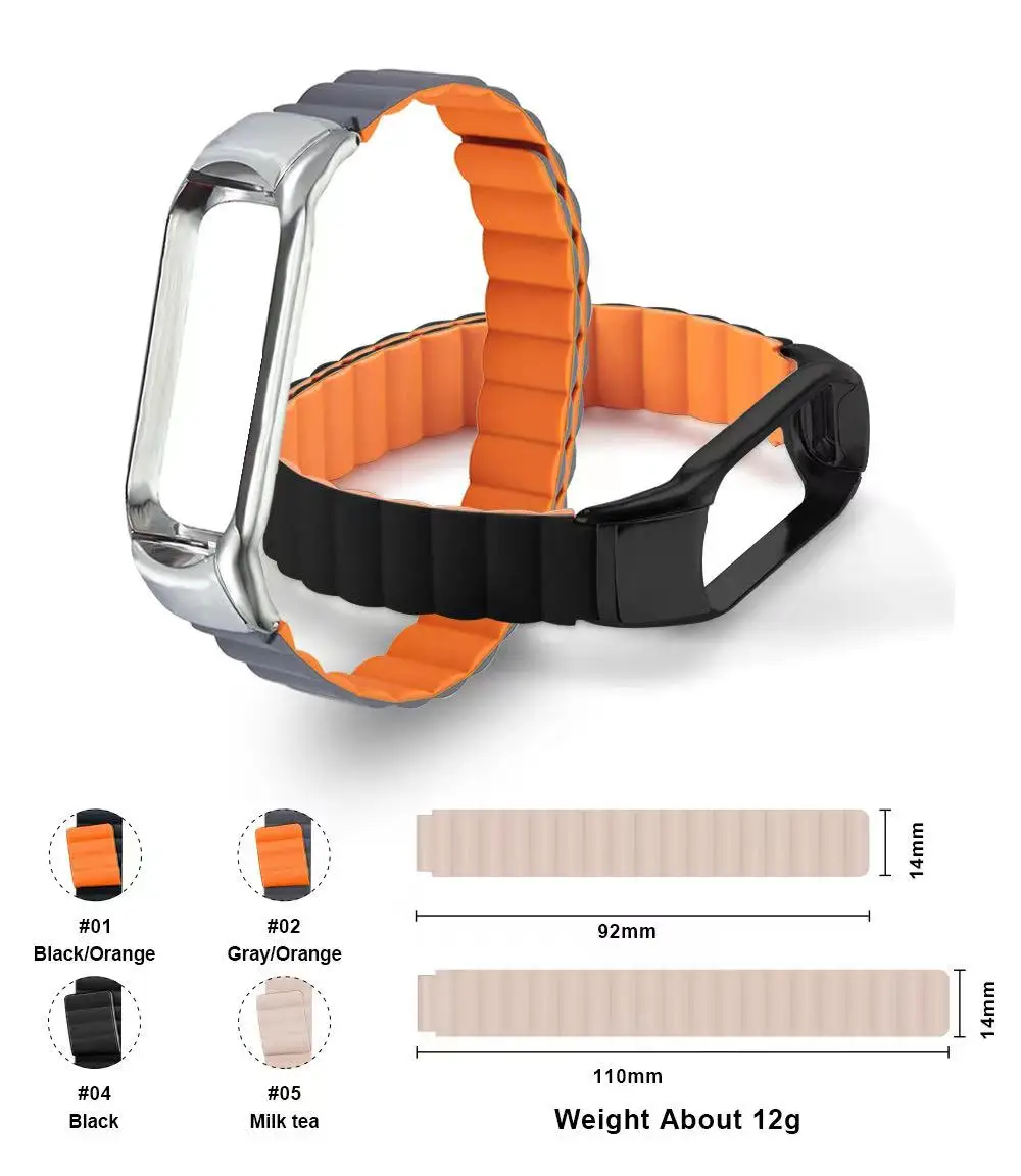 

Silicone Strap For Xiaomi Mi Band 7 6 5 Magnetic Silicone Bracelet Wristband For Mi Band 7 6 Replacement belt mi band 5 4 strap