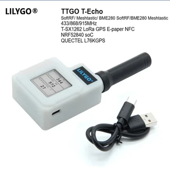 LILYGO®TTGO T-Echo SoftRF BME280 TEMP 압력 센서, Arduino용 전자 종이 BLE, LORA 1.54, NRF52840, SX1262, 433, 868, 915MHz 모듈