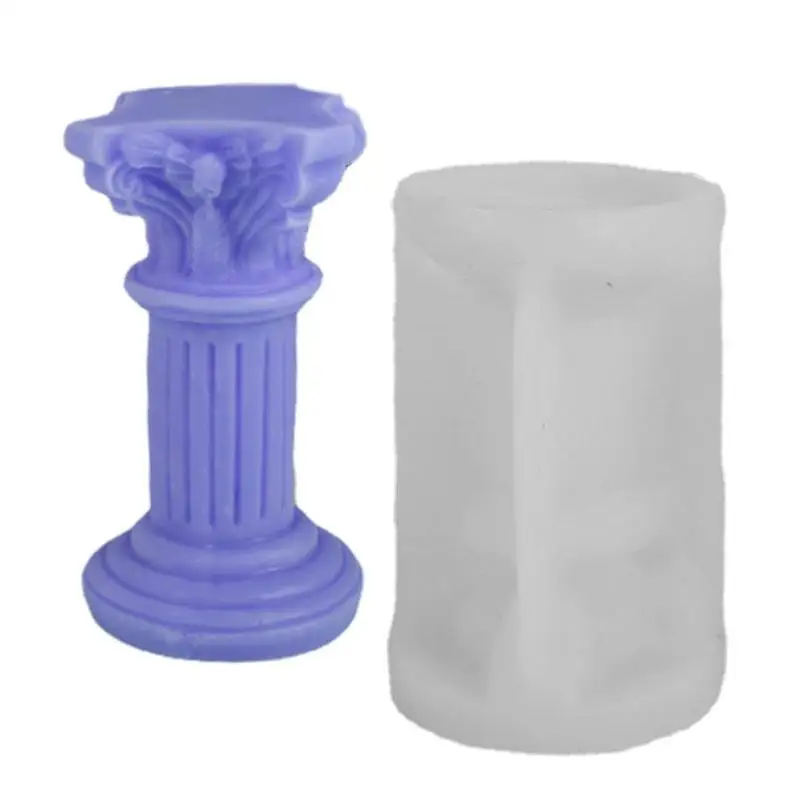 

Vintage Roman Column Candle Mold Ancient Railing Silicone Molds Stripe Shape Cylinder Candle Candle Mold Making 3D Silicone