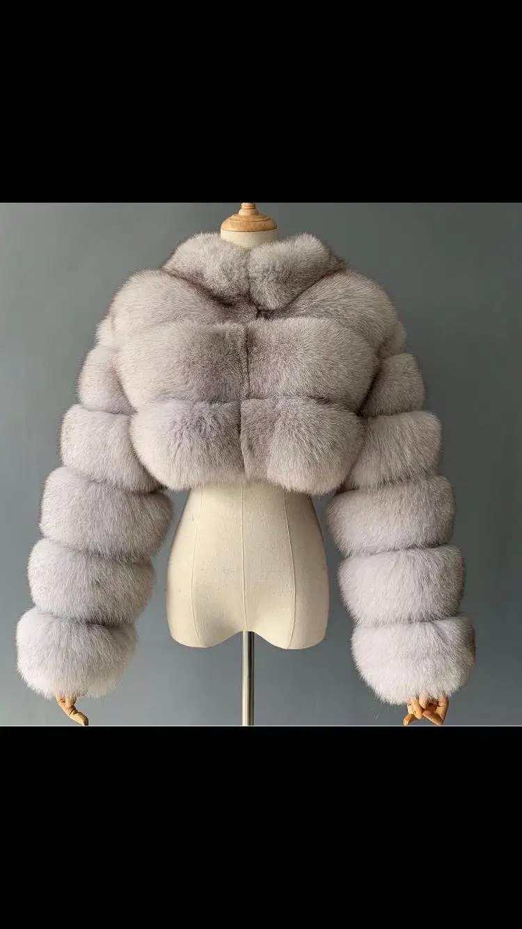 Spring Autumn Winter Women Short Fashion Style Faux Fox Fur Coat Popular Sweet Model with Collar long down puffer coat