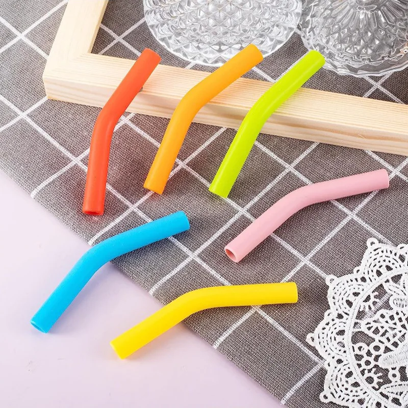 Reusable Straw Silicone Tip Cover 8MM Diameter Anti Scratch Heat Resistant Car Cup Straw Protector Food Safe Drink Accessories