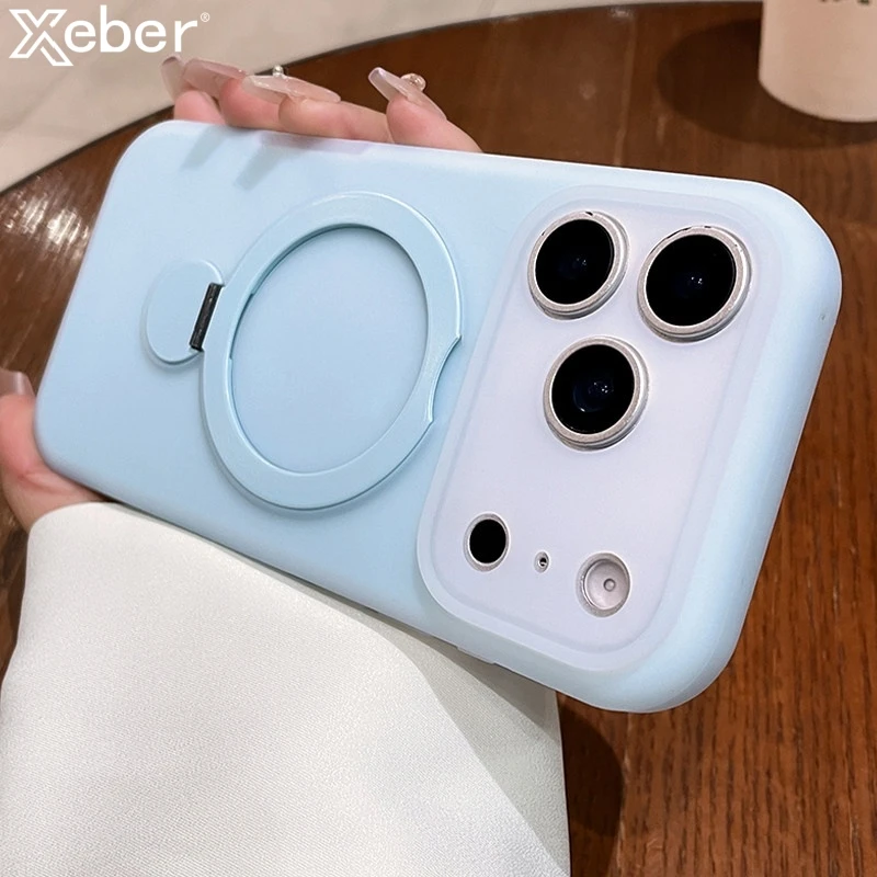 Magnetic Jelly Soft Silicone Phone Case with Ring Stand and Shockproof Bumper Cover