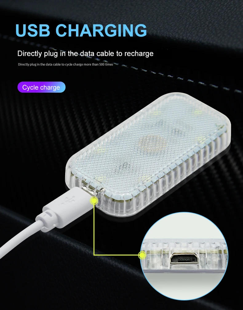 Mini LED car lamp pressed with a finger