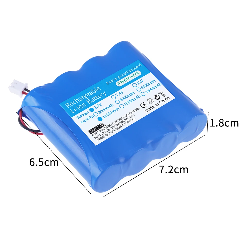 Batteria al litio 3.7V 18650 3000mAh 6000mAh 9000mAh 12000mAh per la pesca LED Light Altoparlante Bluetooth Batterie di emergenza fai da te - immagine 5