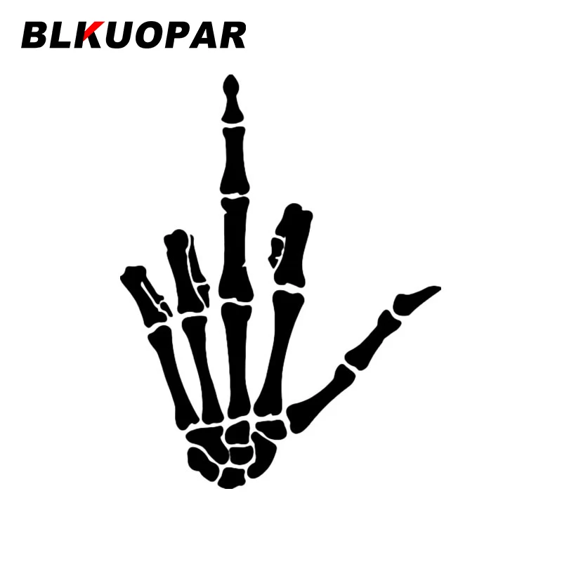 

BLKUOPAR Скелет рука жест Fk вызывающий Забавный силуэт Автомобильная наклейка Водонепроницаемая наклейка креативная высечка окон автомобильный Стайлинг