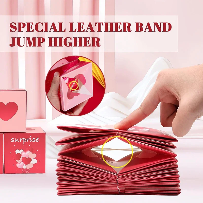 Surprise Explosion Gift Box Cash Bounce Exploding Box with Confetti for  Money Cards Photo Happy Birthday Anniversary Valentine - AliExpress