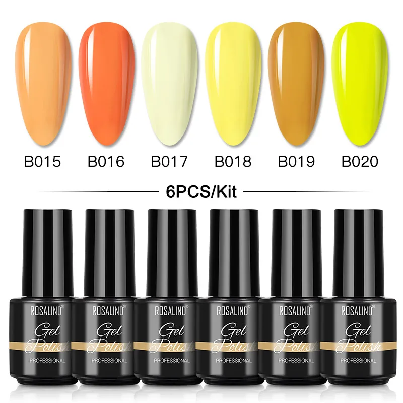 

2/4/6/8/10PCS Gel Nail Polish Set ROSALIND Varnish Soak Off UV LED Nail Polish Nail Art DIY Gel Polish Manicure Nail Gift Set