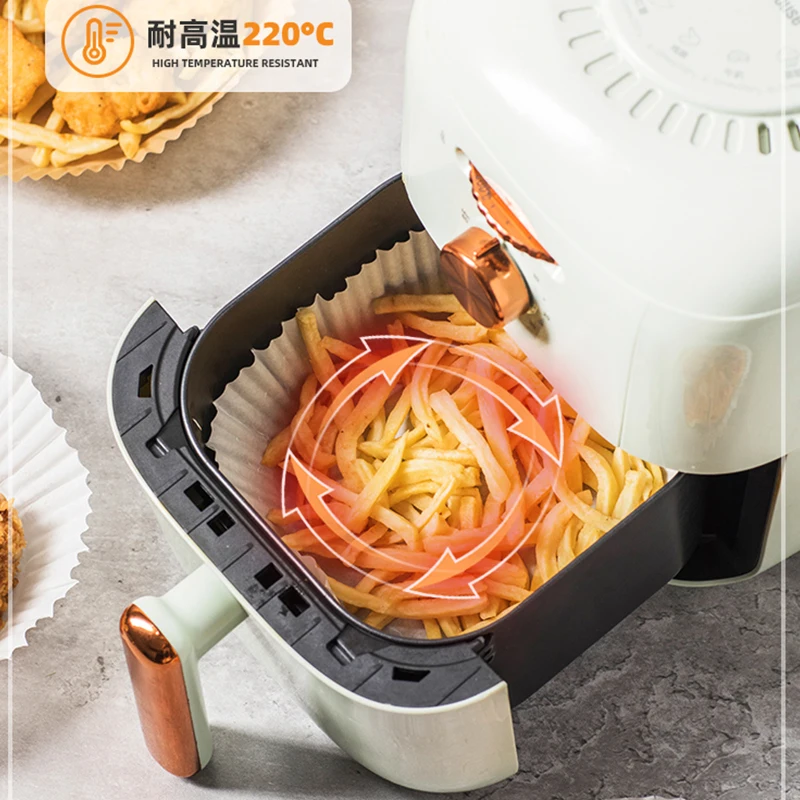 Disposable Air Fryer Paper Liner 16/20CM Oil-proof Water-proof 100/200PCS Airfryer Disposable Cooking Paper Trays Baking disposable air fryer paper