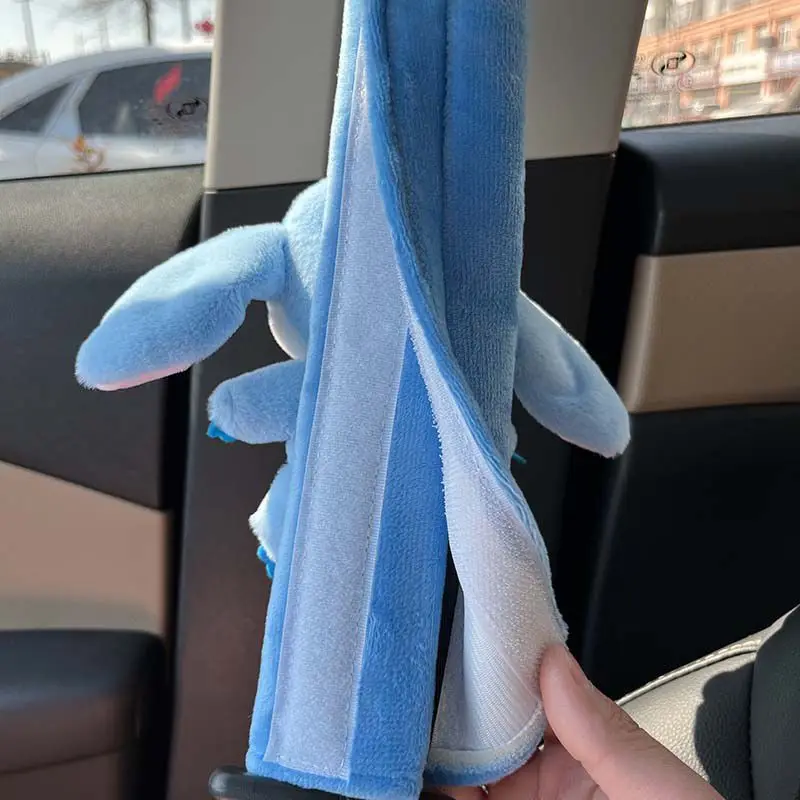 Stitch Angel New Cartoon Plush Doll Toy Car Decoration for Male and Female Couples Soft and Comfortable Seat Belt Shoulder Cover