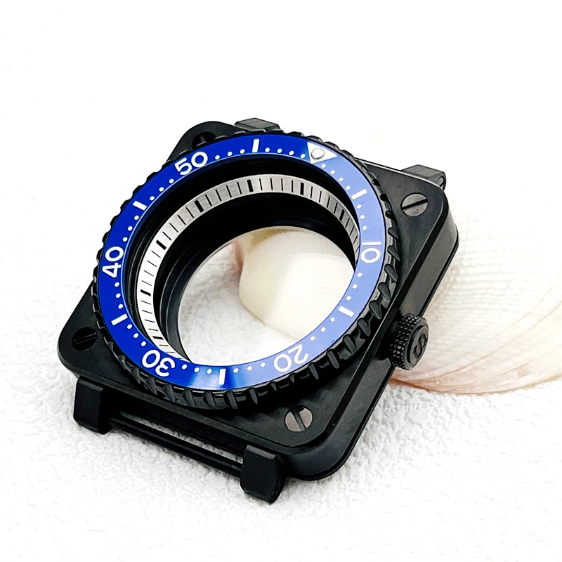 Customized Square Pilot Cockpit Watch Case with Transparent Back Cover