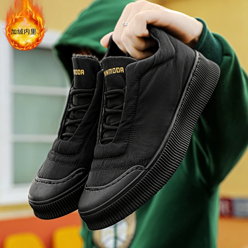 Plush Warm Cotton Shoes for Men Fashion Lace UP Casual Sneakers Male Platform Winter Cotton Shoes Zapatillas Hombre 4
